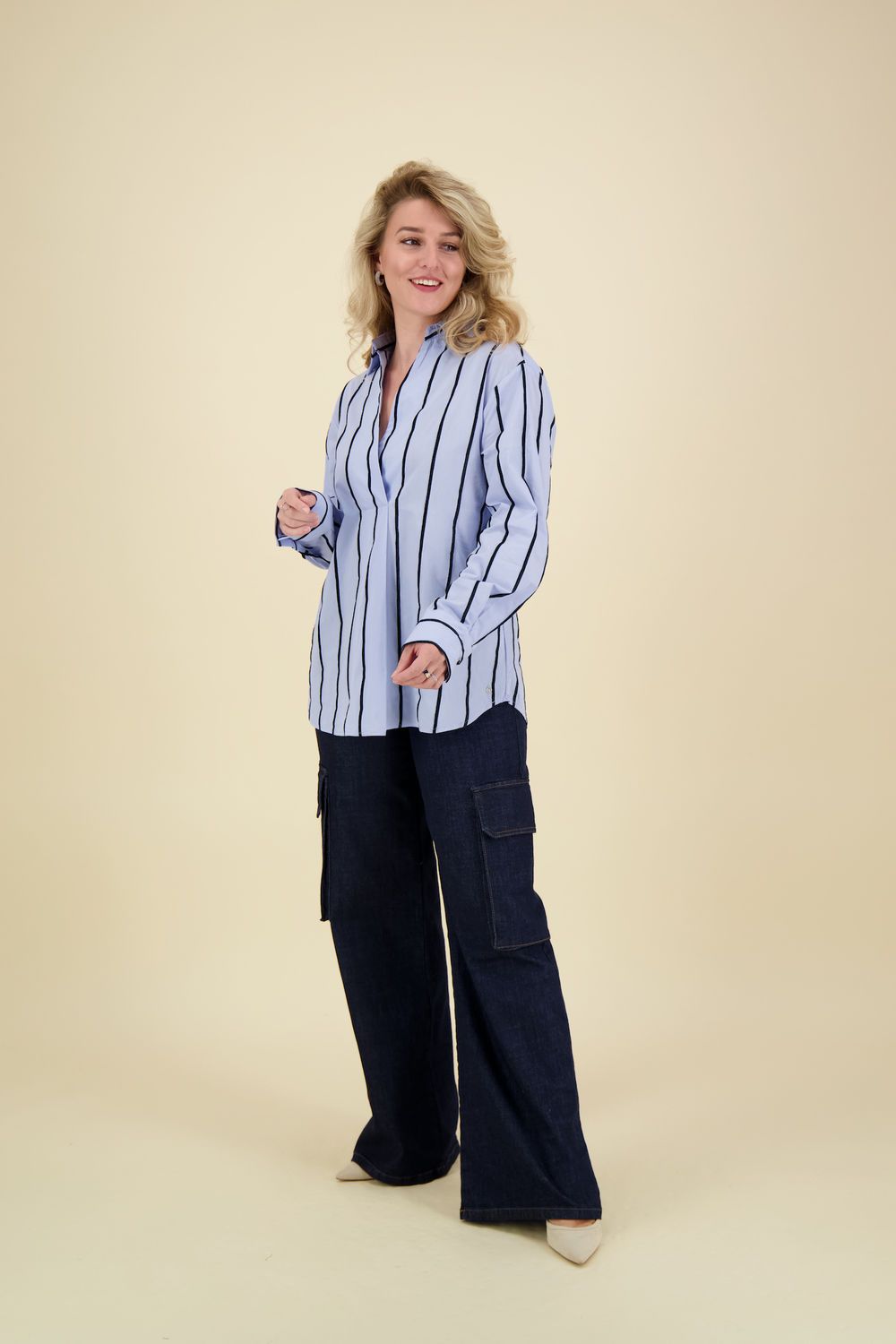 Nukus Blouse Bonn Stripe Blauw