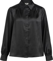 Sateen blouse Zwart