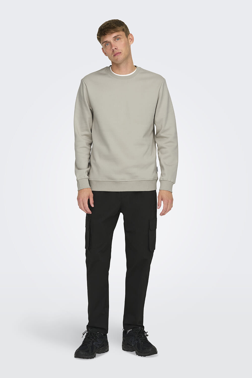 Only & Sons Sweater Connor Lichtgrijs Only & Sons Sweater Connor Lichtgrijs
