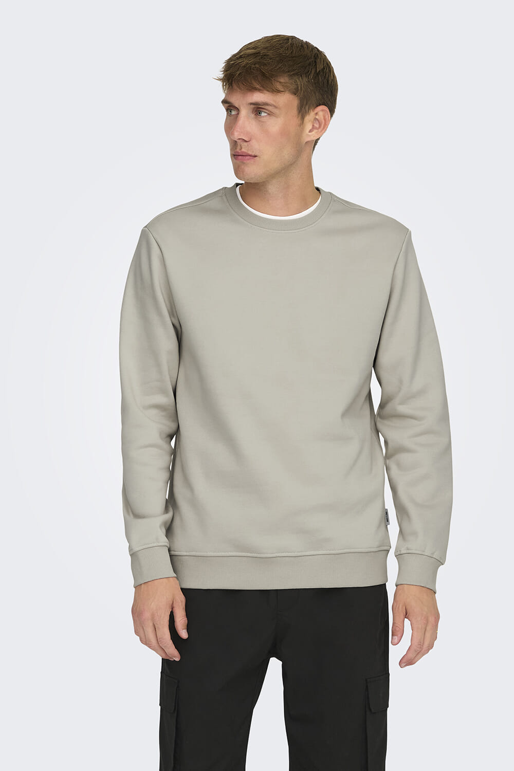 Only & Sons Sweater Connor Lichtgrijs Only & Sons Sweater Connor Lichtgrijs