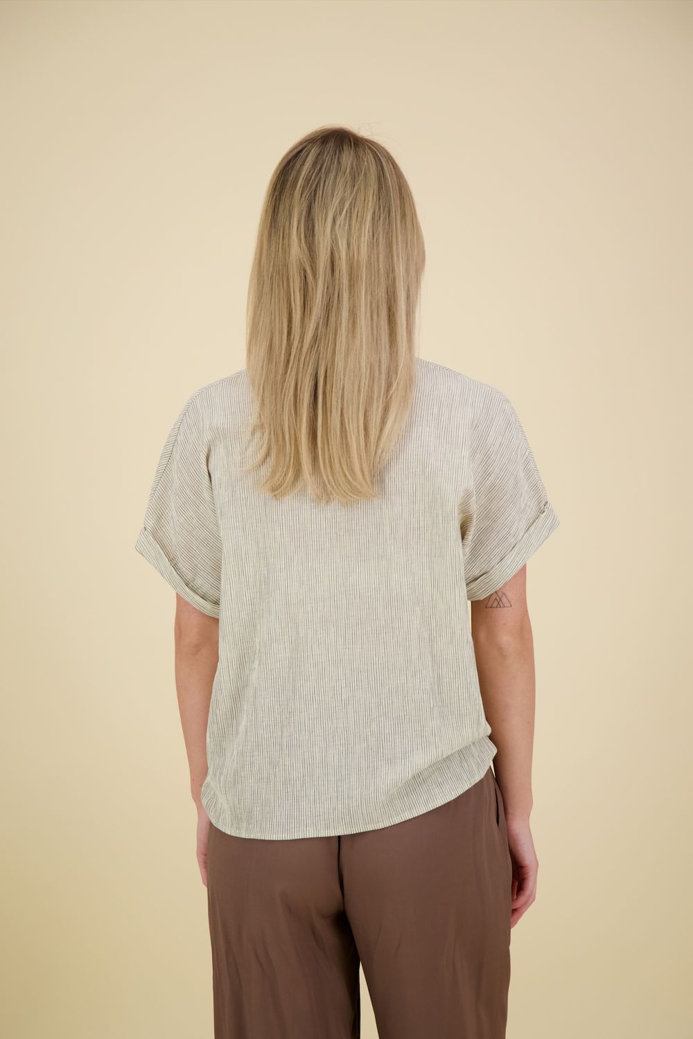 Opus Blouse Flandra Streep Beige