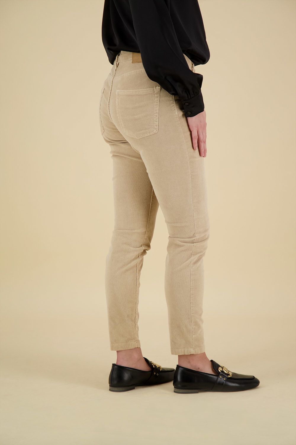 Opus Corduroy Broek Evita Beige 