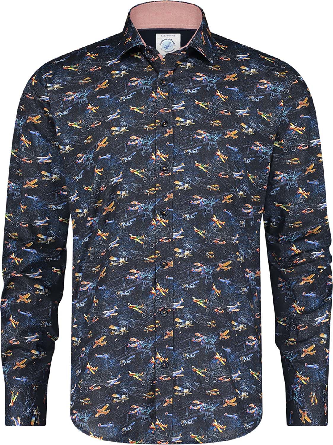 A Fish Named Fred Overhemd Blauw A Fish Named Fred Overhemd Blauw