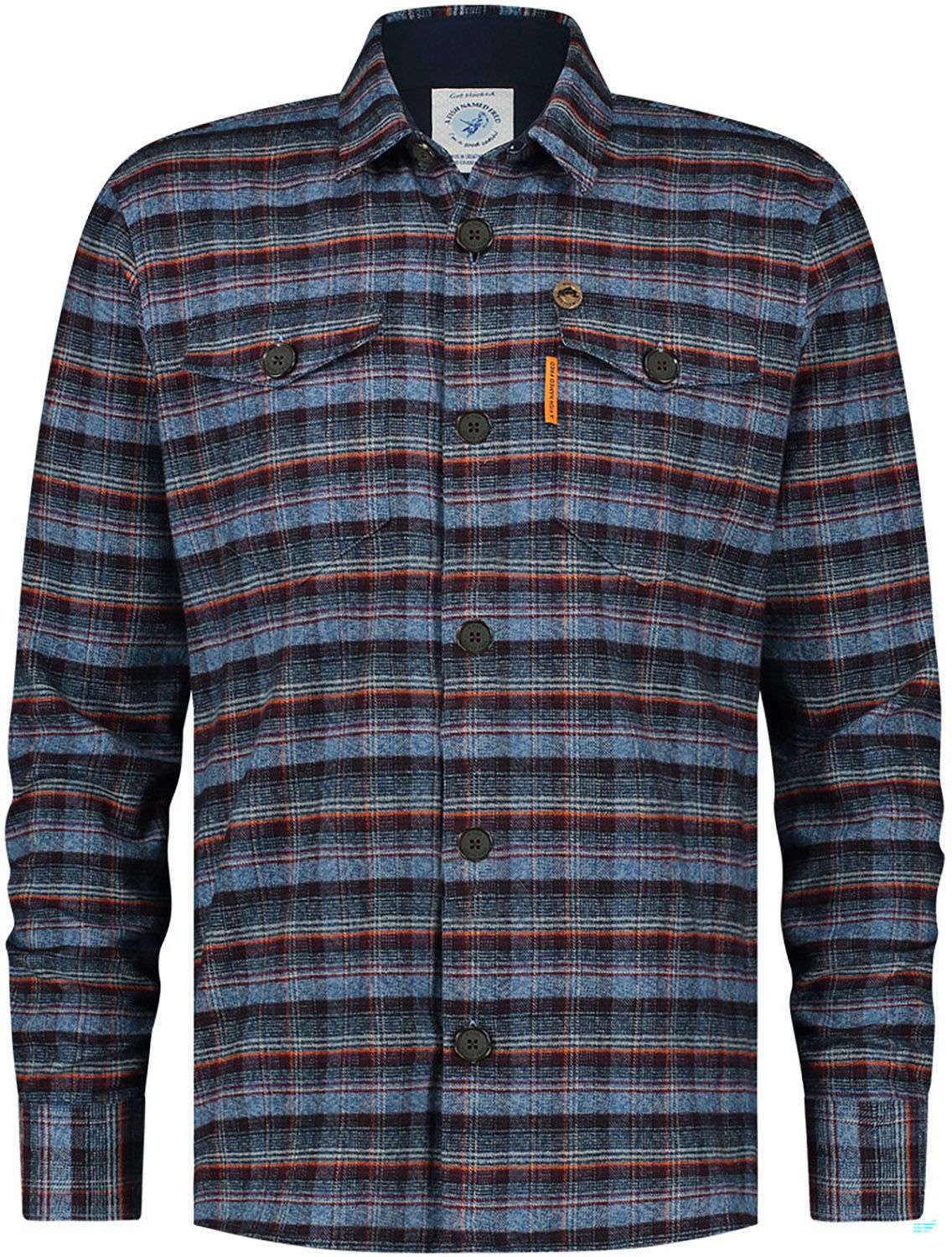 A Fish Named Fred Overhemd Brushed Double Check Multi A Fish Named Fred Overhemd Brushed Double Check Multi