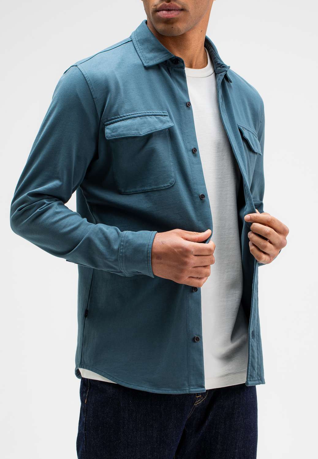 Butcher Of Blue Overhemd Finn Pocket Blauw Butcher Of Blue Overhemd Finn Pocket Blauw