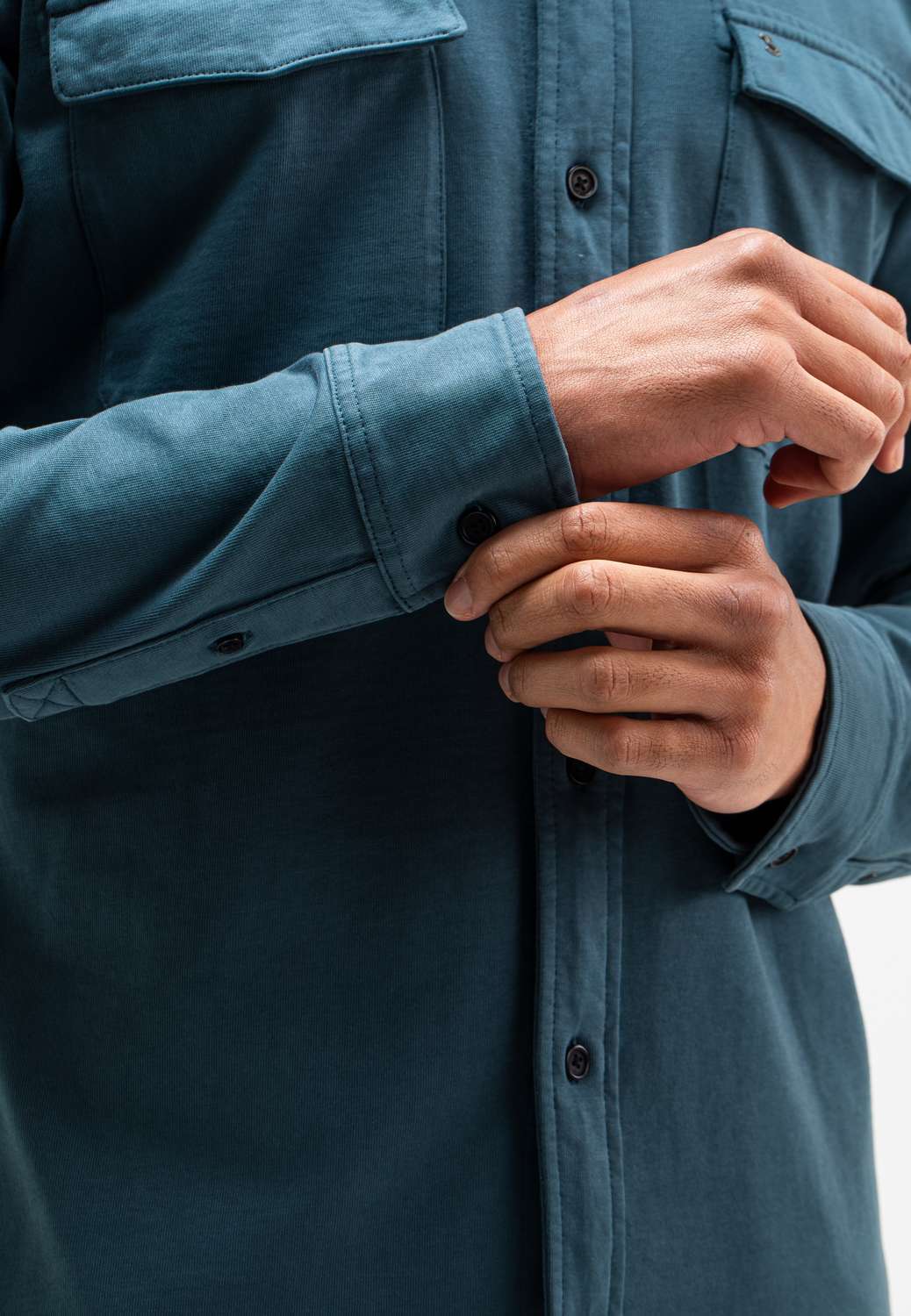 Butcher Of Blue Overhemd Finn Pocket Blauw Butcher Of Blue Overhemd Finn Pocket Blauw