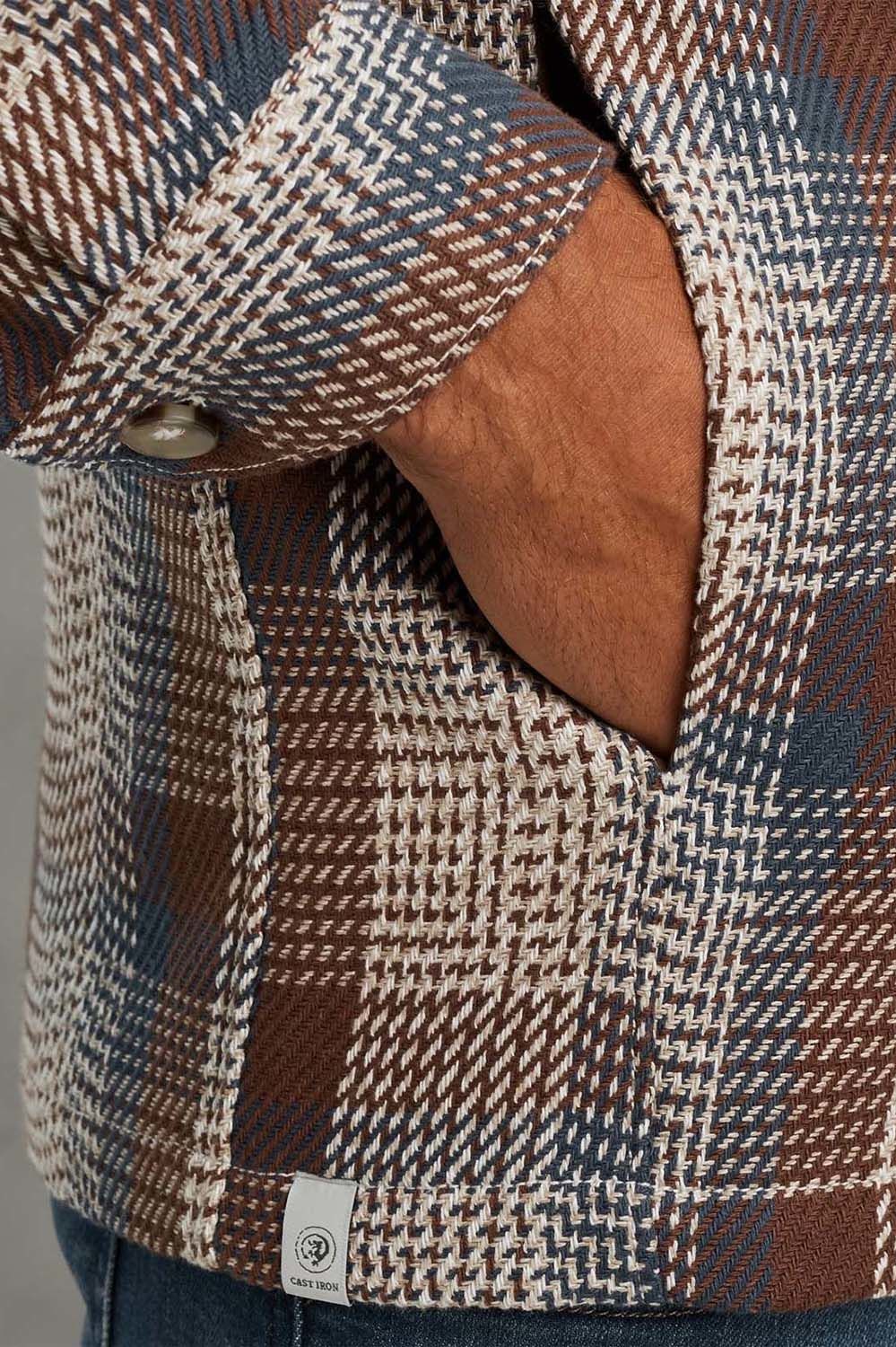 Cast Iron Overhemd Bruin Cast Iron Overhemd Bruin