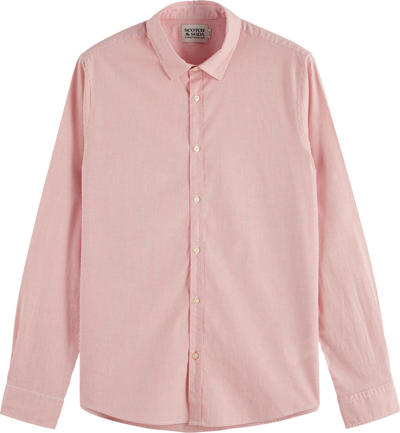 Scotch & Soda Overhemd Poplin Streep Roze Scotch & Soda Overhemd Poplin Streep Roze