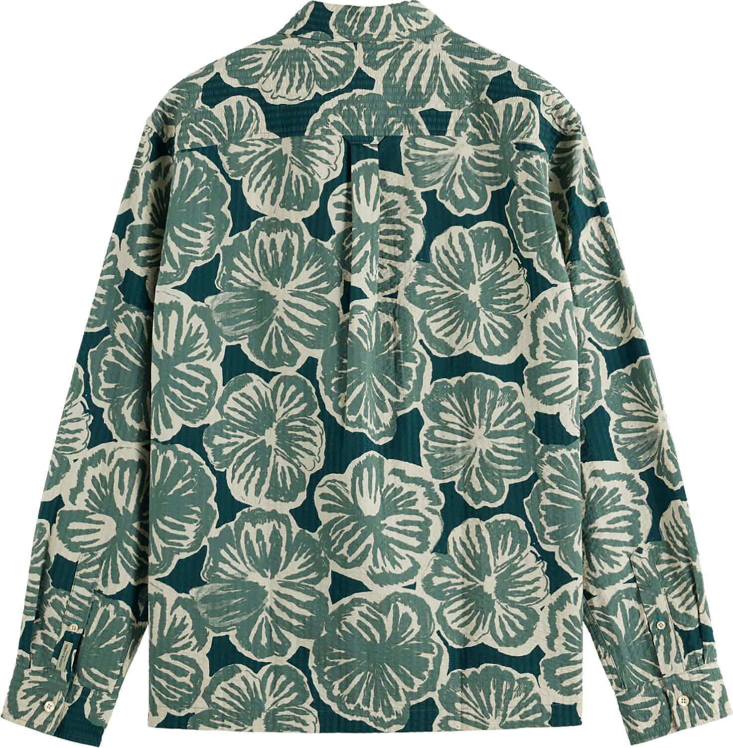 Scotch & Soda Overhemd Seersucker AOP Groen Scotch & Soda Overhemd Seersucker AOP Groen