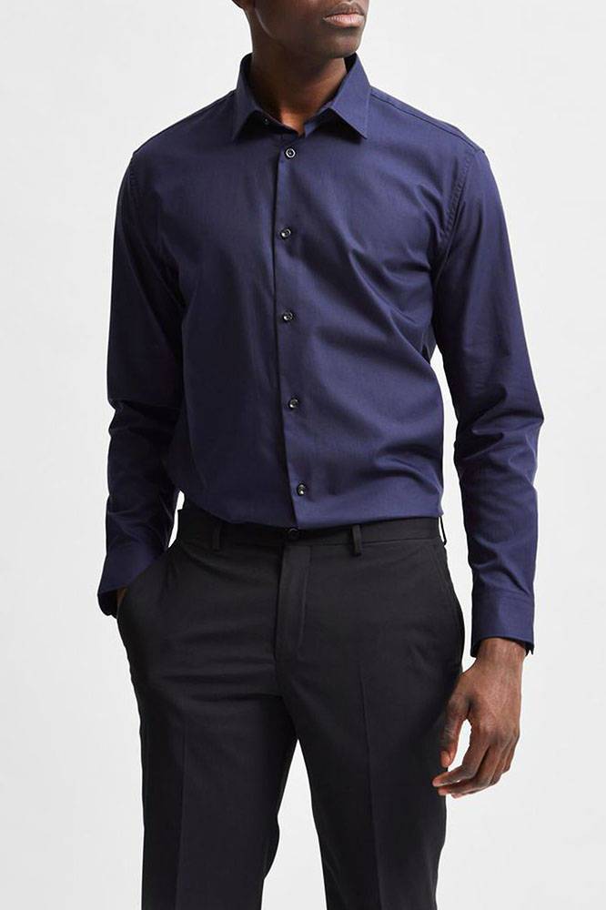 Selected Homme Overhemd Than Blauw Selected Homme Overhemd Than Blauw
