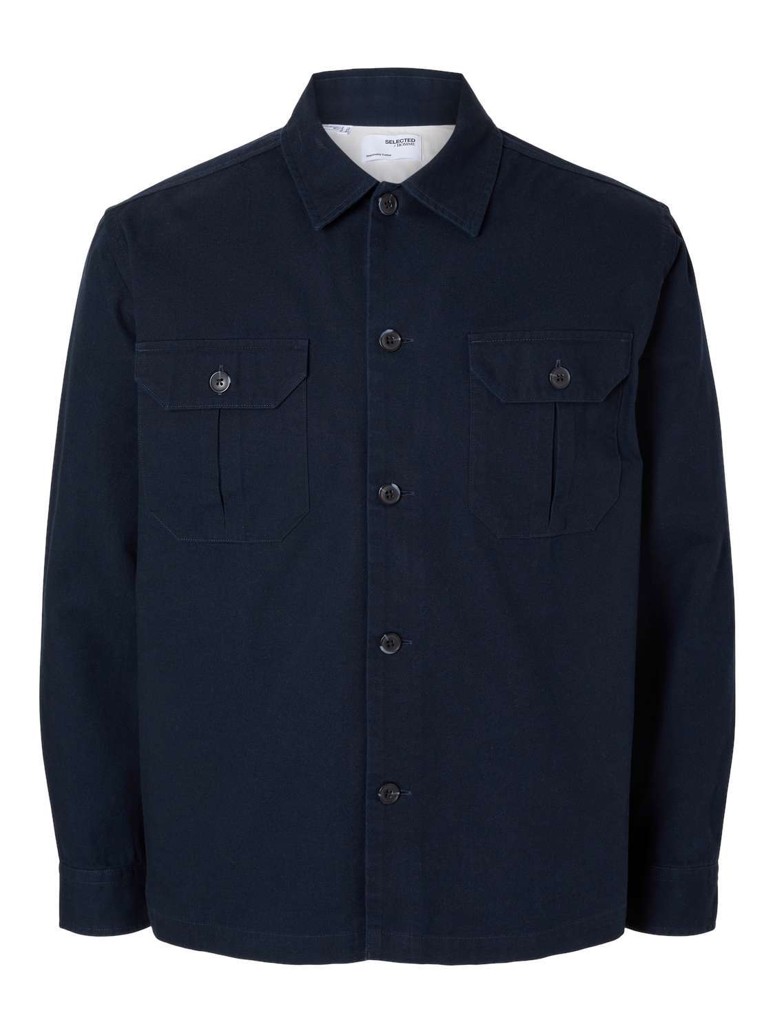 Selected Homme Overshirt Canvas Workwear Blauw Selected Homme Overshirt Canvas Workwear Blauw