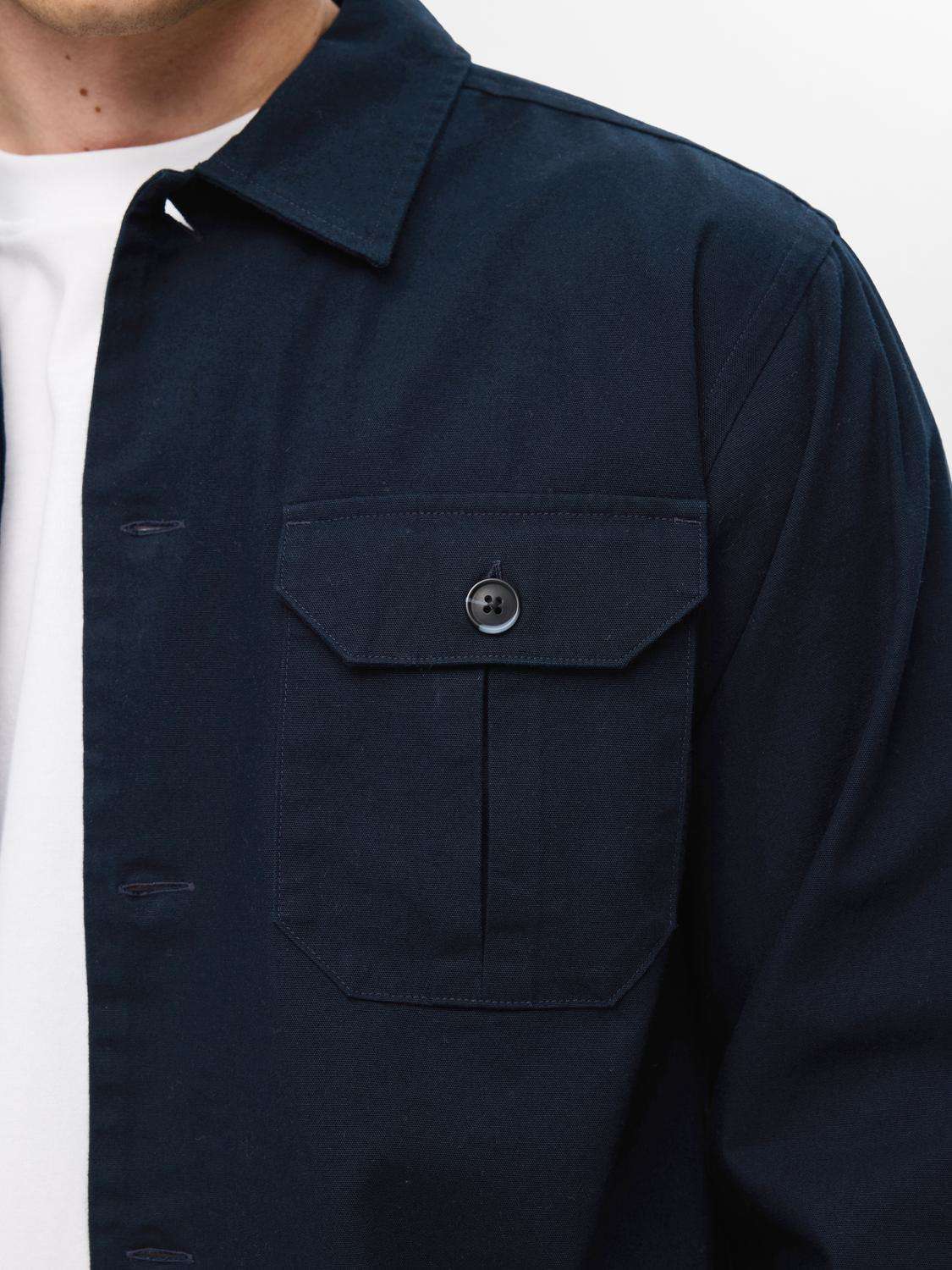 Selected Homme Overshirt Canvas Workwear Blauw Selected Homme Overshirt Canvas Workwear Blauw