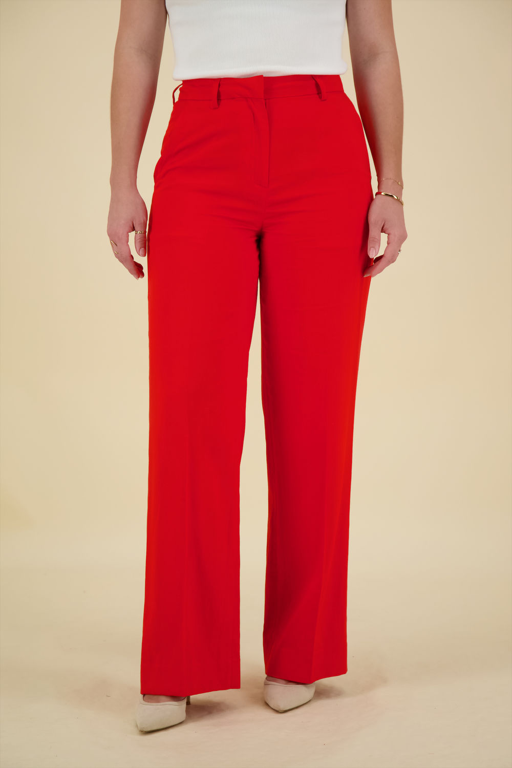 Scotch & Soda Pantalon Edie Drapey Rood Scotch & Soda Pantalon Edie Drapey Rood
