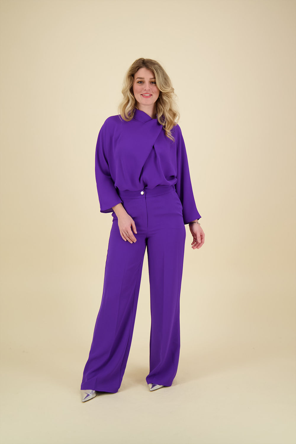 Label Dot Pantalon Roma in Paars Label Dot Pantalon Roma in Paars