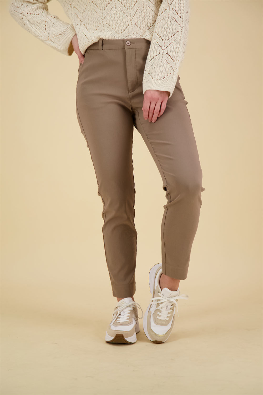 Freequent Pantalon Solvej Taupe Freequent Pantalon Solvej Taupe
