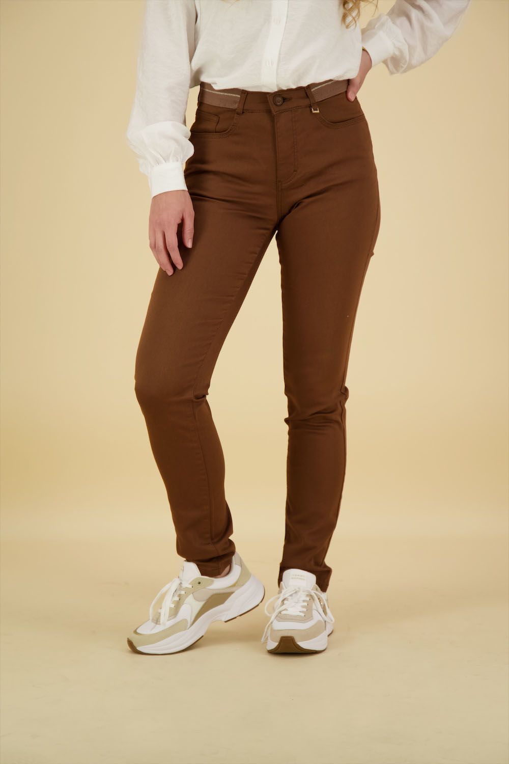 Para Mi Broek Celine Skinny Fit Bruin