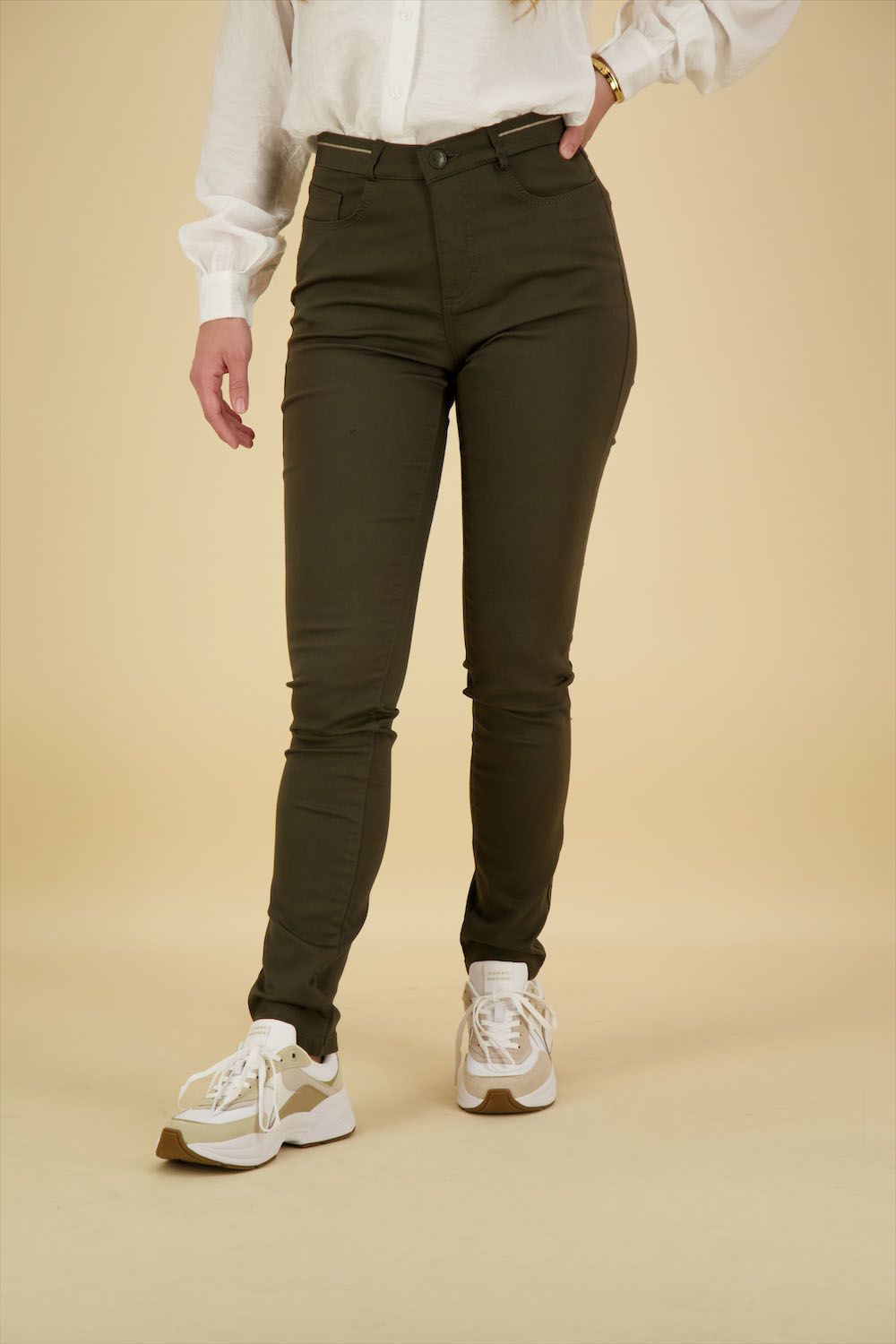 Para Mi Broek Celine Skinny Fit Groen