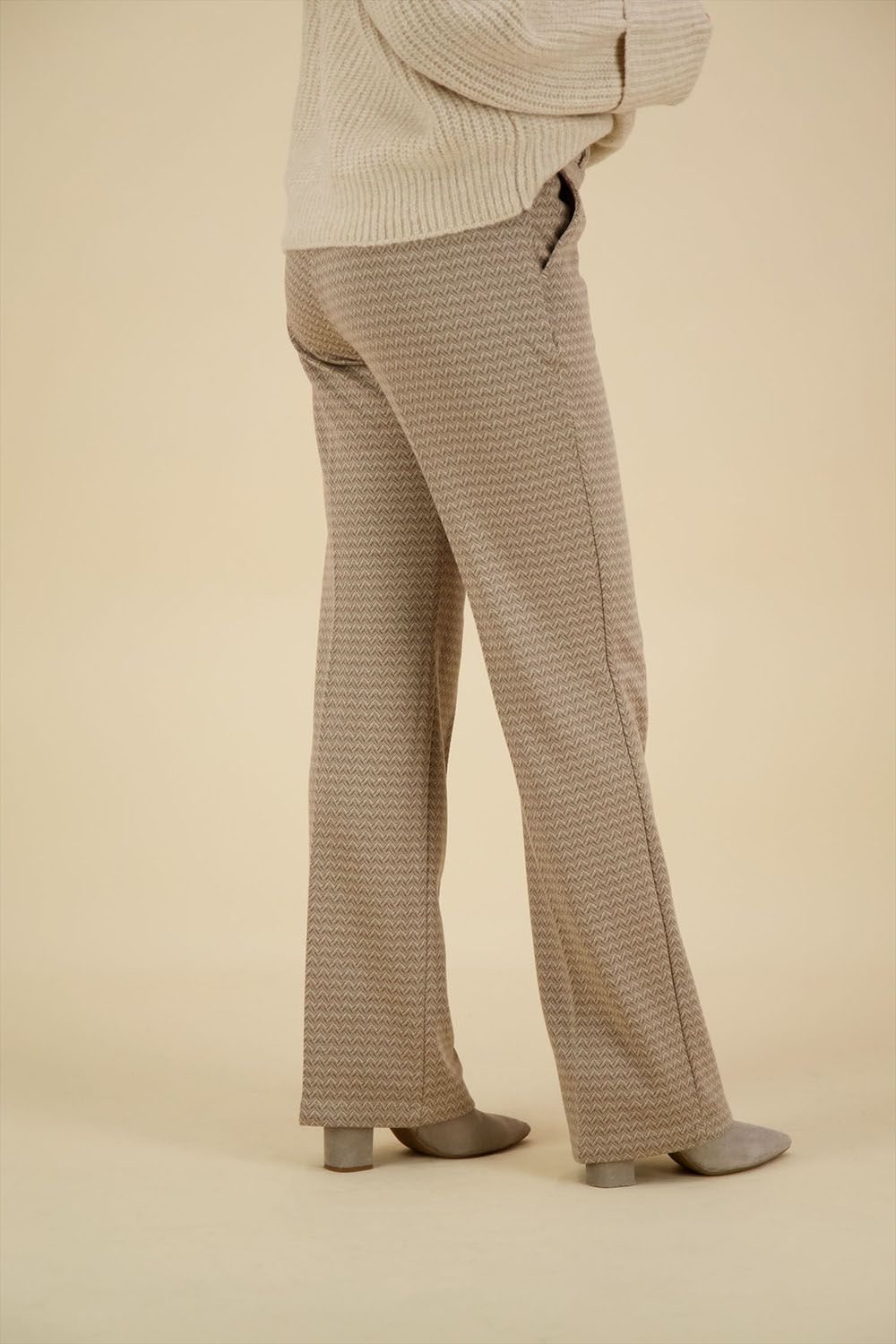 Para Mi Broek Hannah Zigzag Beige