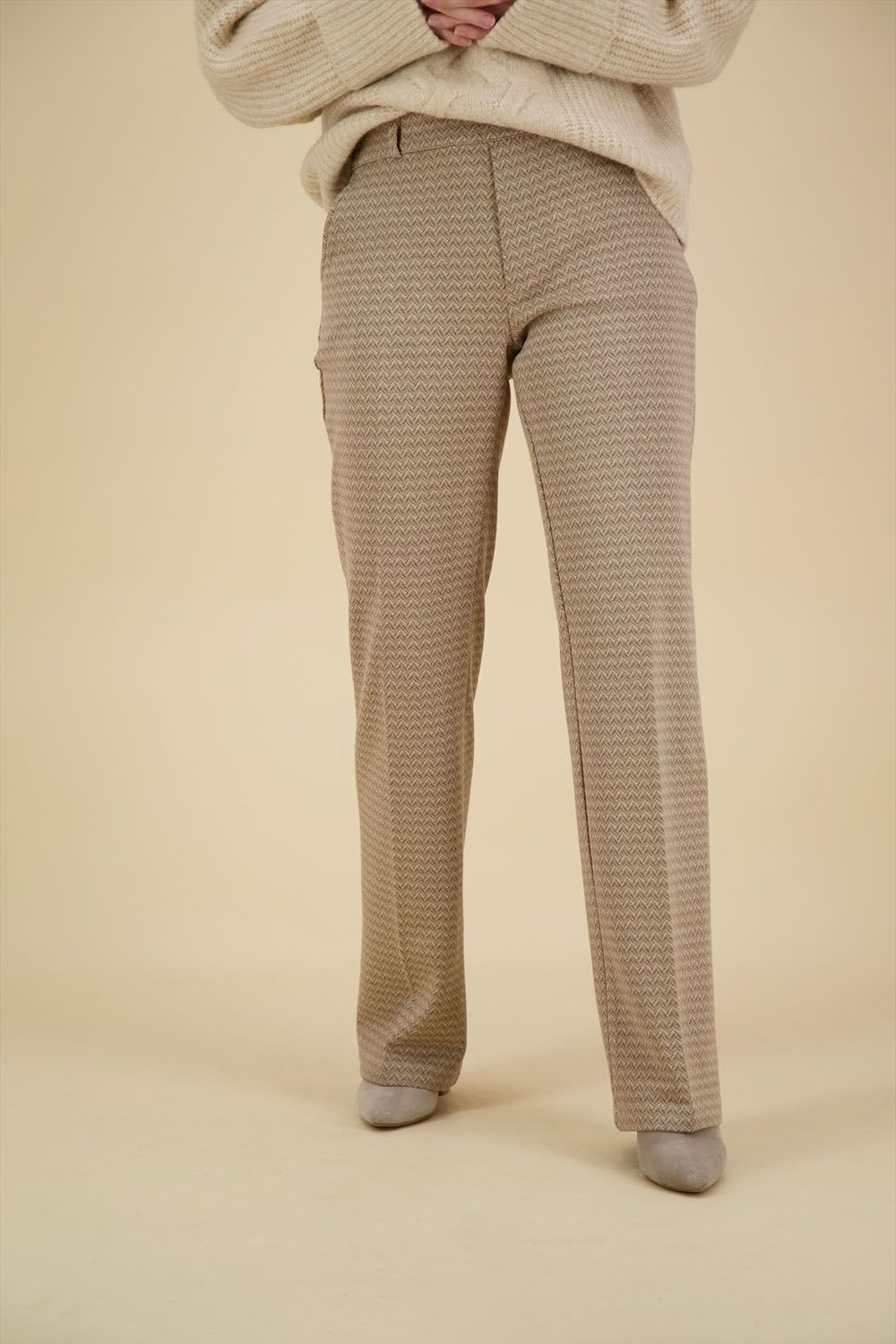 Para Mi Broek Hannah Zigzag Beige