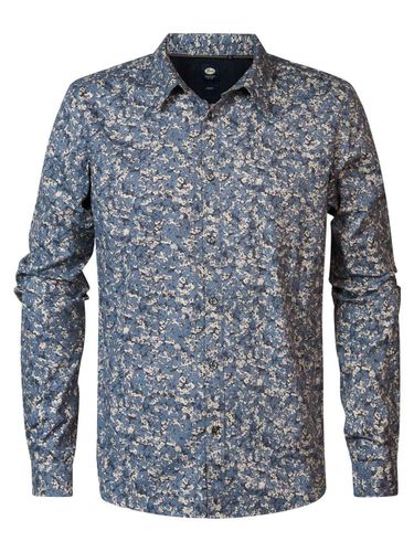 Petrol Overhemd Long Sleeve AOP Blauw