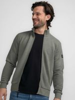 Sweatvest Collar Zip Groen