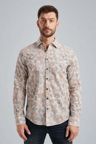 Pme Legend Long Sleeve Shirt Print On Ctn Lin Beige