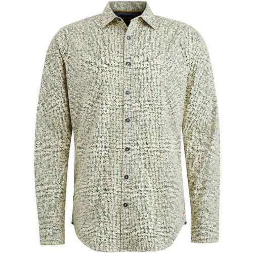 Pme Legend Long Sleeve Shirt Print On Poplin Beige