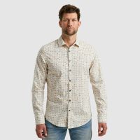 Long Sleeve Shirt Print on Poplin Beige