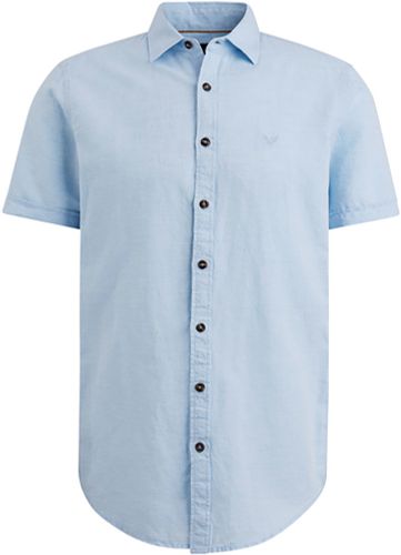 Pme Legend Short Sleeve Shirt Ctn Linen 2tone Blauw