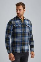 Long Sleeve Shirt Heavy Twill Chec Blauw