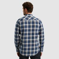 Long Sleeve Shirt Twill Yarndyed C Blauw