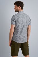 Short Sleeve Shirt Yarn dyed strip Blauw