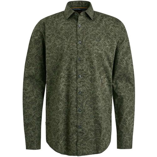 Pme Legend Long Sleeve Shirt Print On Poplin Groen