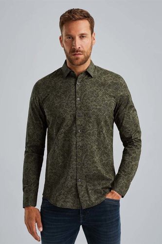 Pme Legend Long Sleeve Shirt Print On Poplin Groen