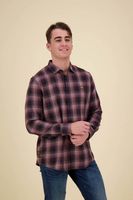 Long Sleeve Shirt Ctn Twill Check Beige