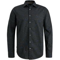 Long Sleeve Shirt Print on Poplin Zwart