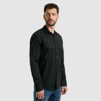 Long Sleeve Shirt Print on Poplin Zwart