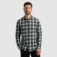 Long Sleeve Shirt Twill Yarndyed C Zwart