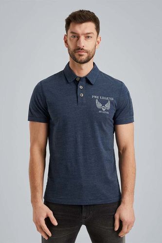 Pme Legend Short sleeve polo Open end jersey Blauw