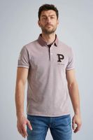 Short sleeve polo two tone pique Paars