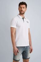 Short sleeve polo Stretch pique pa Wit