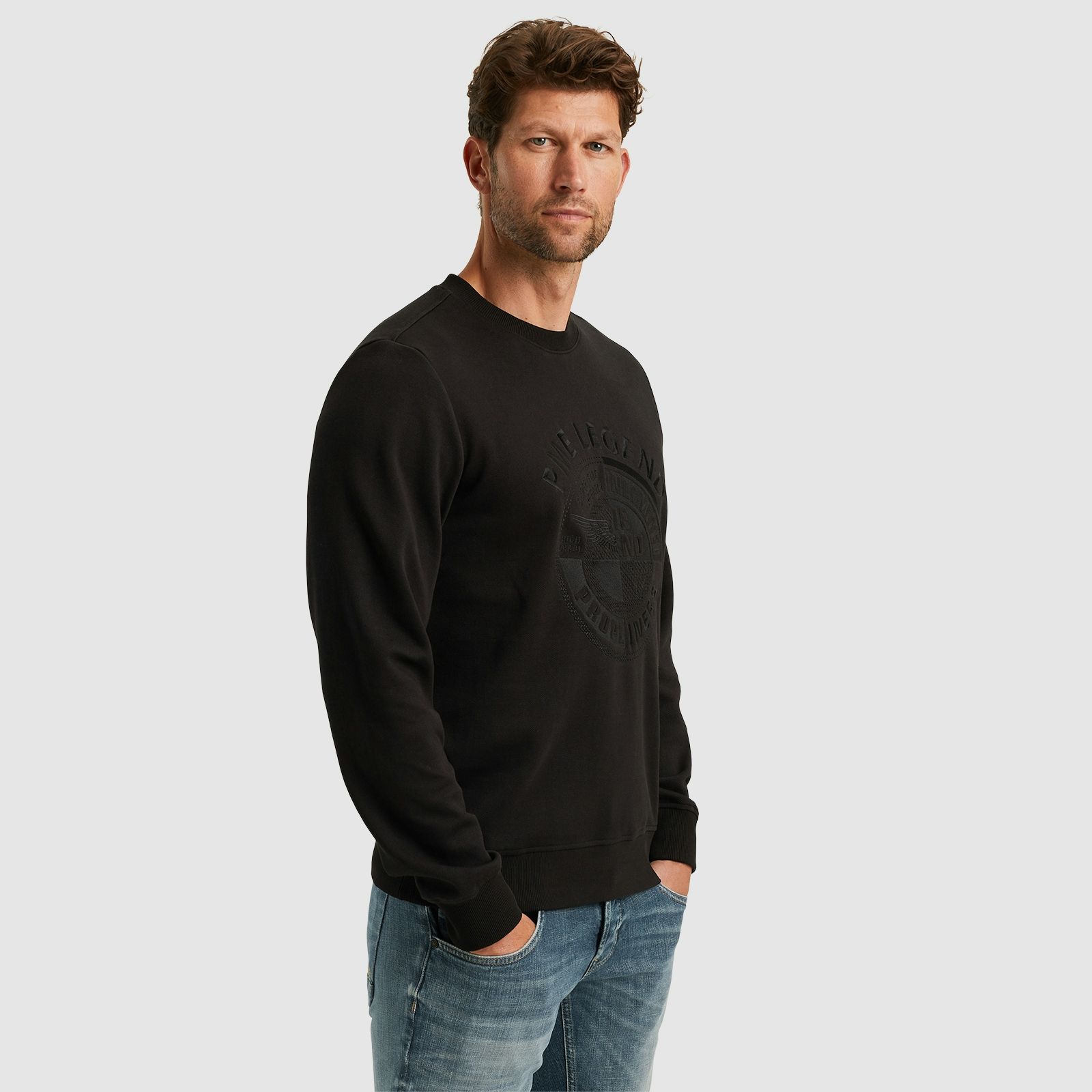 Pme Legend Sweater Double Face Zwart