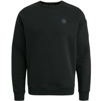 Crewneck soft fleece sweat Zwart