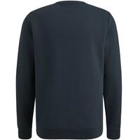 Crewneck waffle jersey Blauw