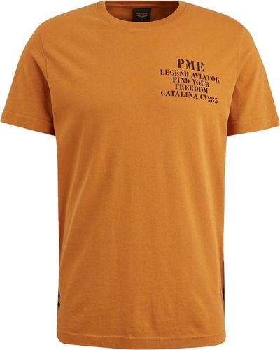 Pme Legend Short sleeve r-neck single jersey Bruin