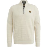 Half zip collar cotton mouline Beige