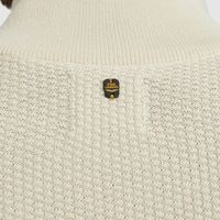 Half zip collar cotton mouline Beige