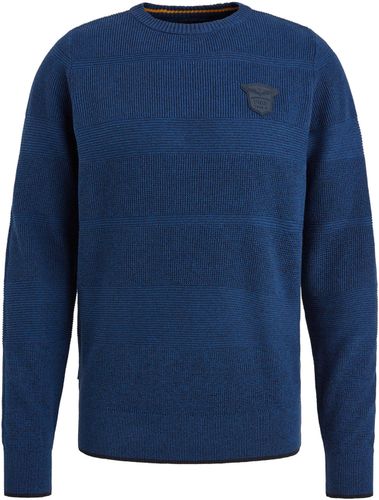 Pme Legend R-neck cotton structure knit Blauw