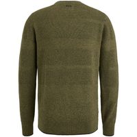 R-neck cotton structure knit Groen