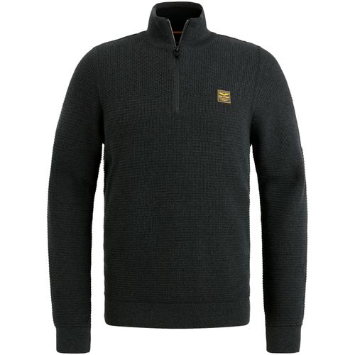 Pme Legend Half zip collar cotton mouline Zwart